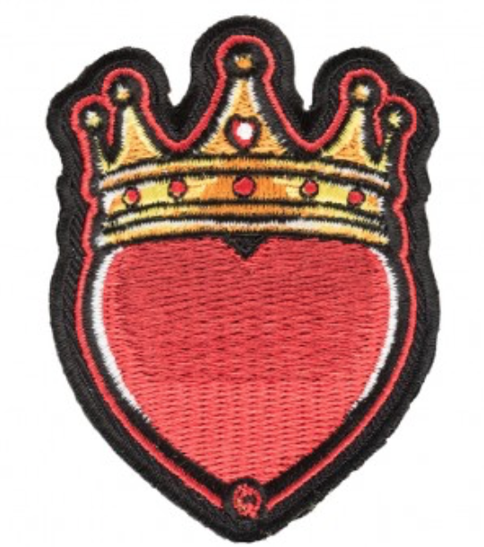 Queen Of Hearts Golden Crown Patch,